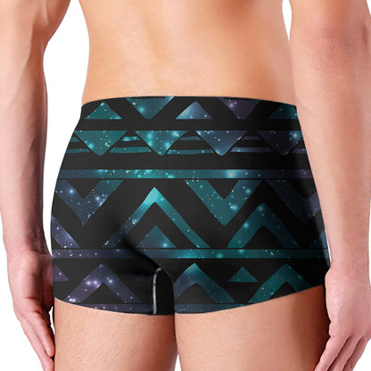 Aztec Tribal Galaxy Pattern Print Men's Boxer Briefs