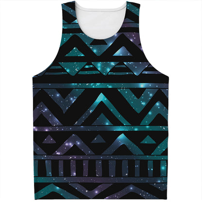 Aztec Tribal Galaxy Pattern Print Men's Tank Top