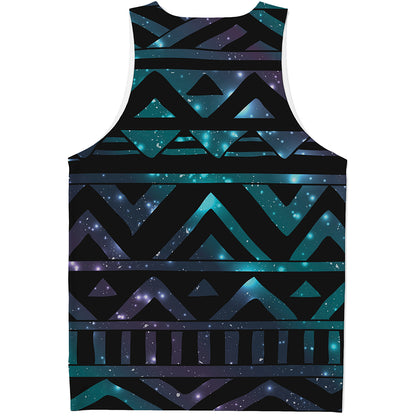 Aztec Tribal Galaxy Pattern Print Men's Tank Top