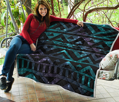 Aztec Tribal Galaxy Pattern Print Quilt