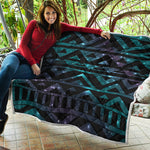 Aztec Tribal Galaxy Pattern Print Quilt