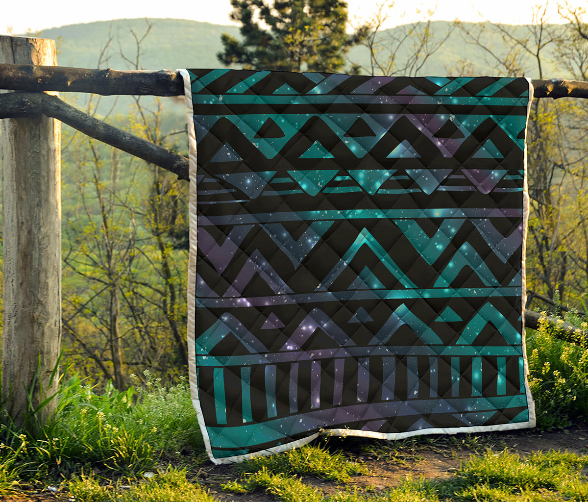 Aztec Tribal Galaxy Pattern Print Quilt