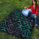 Aztec Tribal Galaxy Pattern Print Quilt