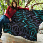 Aztec Tribal Galaxy Pattern Print Quilt