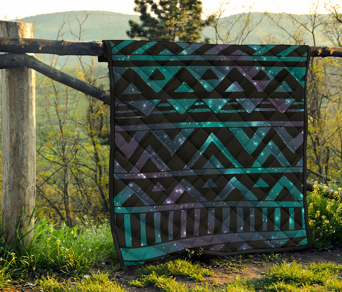 Aztec Tribal Galaxy Pattern Print Quilt
