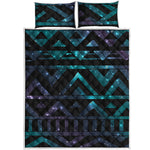 Aztec Tribal Galaxy Pattern Print Quilt Bed Set