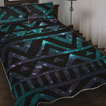 Aztec Tribal Galaxy Pattern Print Quilt Bed Set