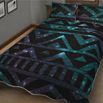 Aztec Tribal Galaxy Pattern Print Quilt Bed Set