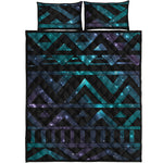 Aztec Tribal Galaxy Pattern Print Quilt Bed Set