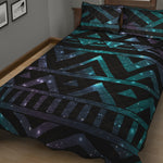 Aztec Tribal Galaxy Pattern Print Quilt Bed Set