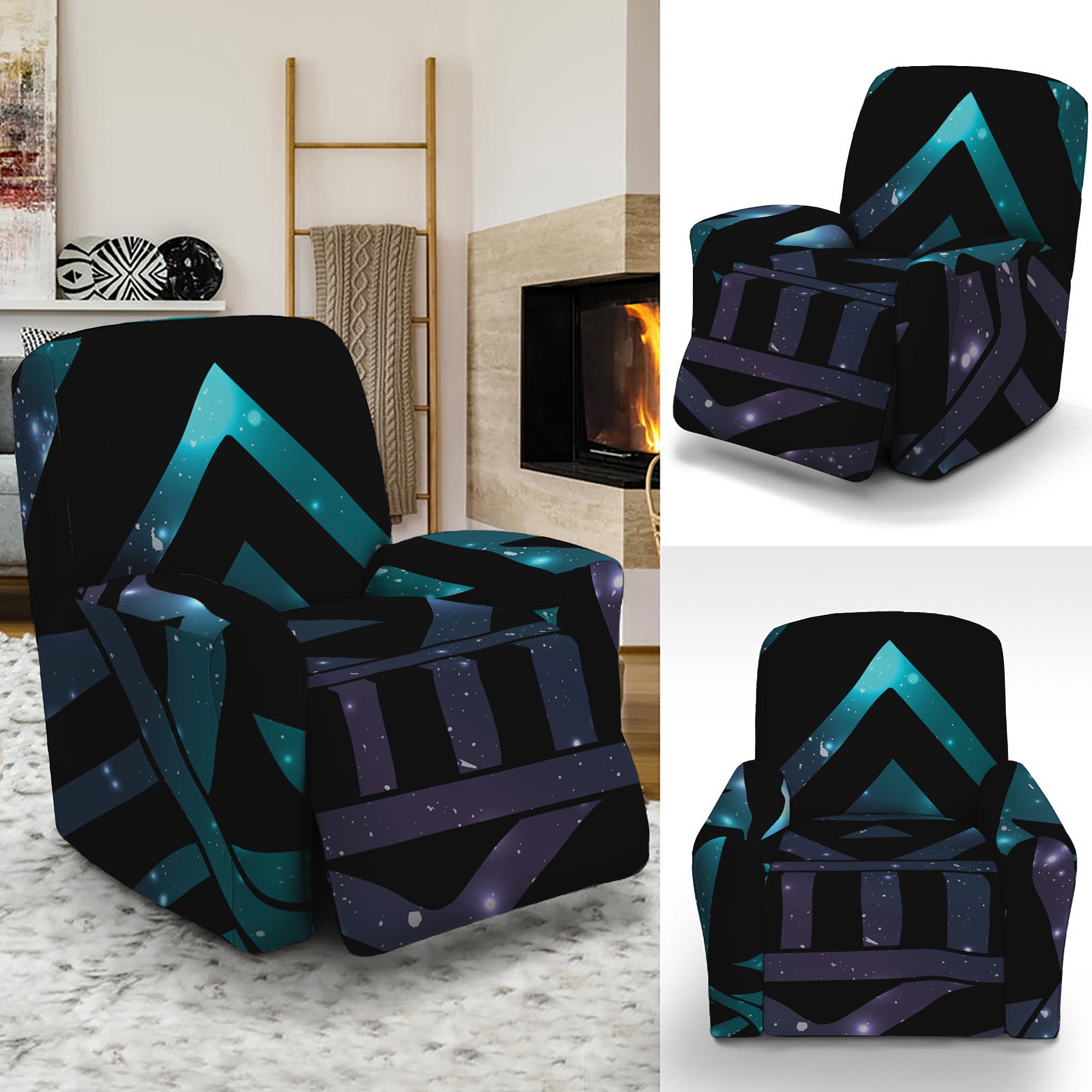 Aztec Tribal Galaxy Pattern Print Recliner Slipcover