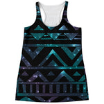 Aztec Tribal Galaxy Pattern Print Women's Racerback Tank Top