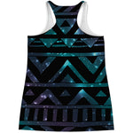 Aztec Tribal Galaxy Pattern Print Women's Racerback Tank Top