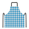 Azure Blue And White Gingham Print Apron