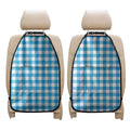 Azure Blue And White Gingham Print Car Seat Organizers