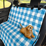 Azure Blue And White Gingham Print Pet Car Back Seat Cover
