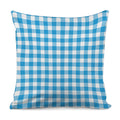 Azure Blue And White Gingham Print Pillow Cover