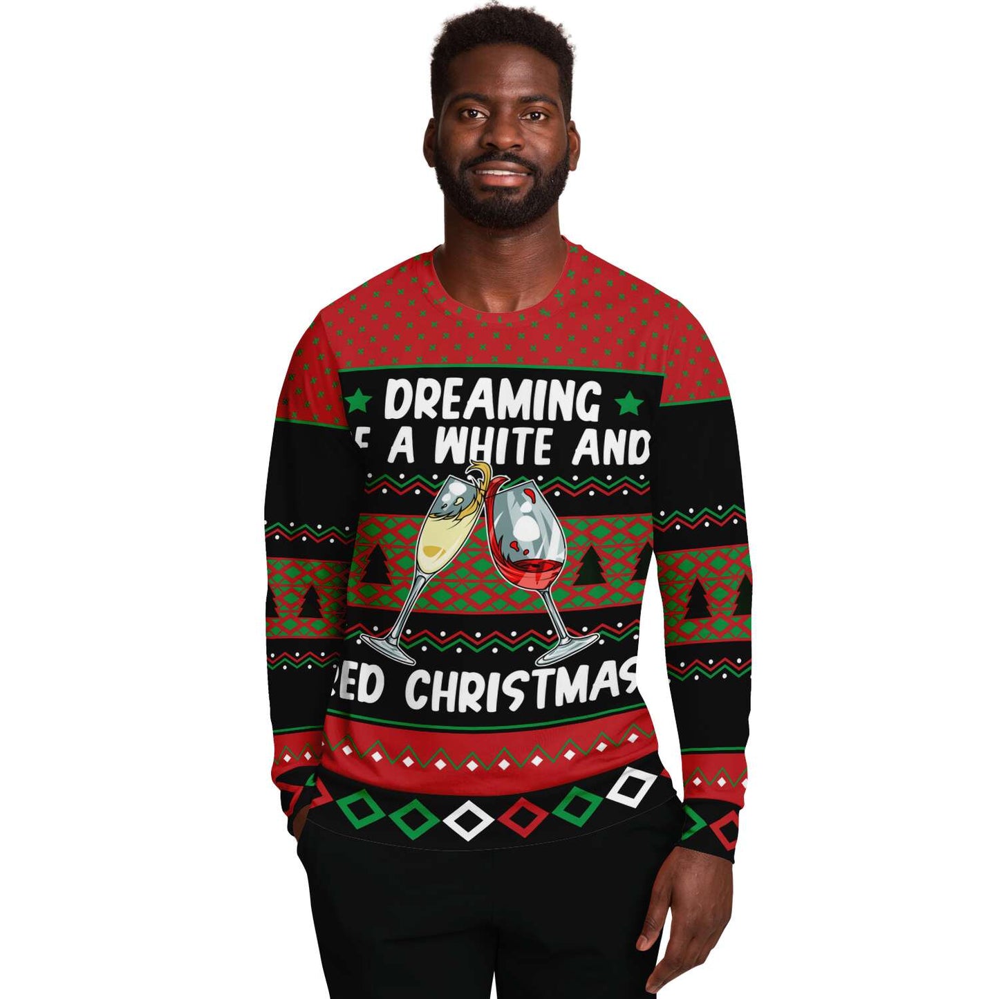 Dreaming Of A White And Red Christmas Ugly Christmas Sweater