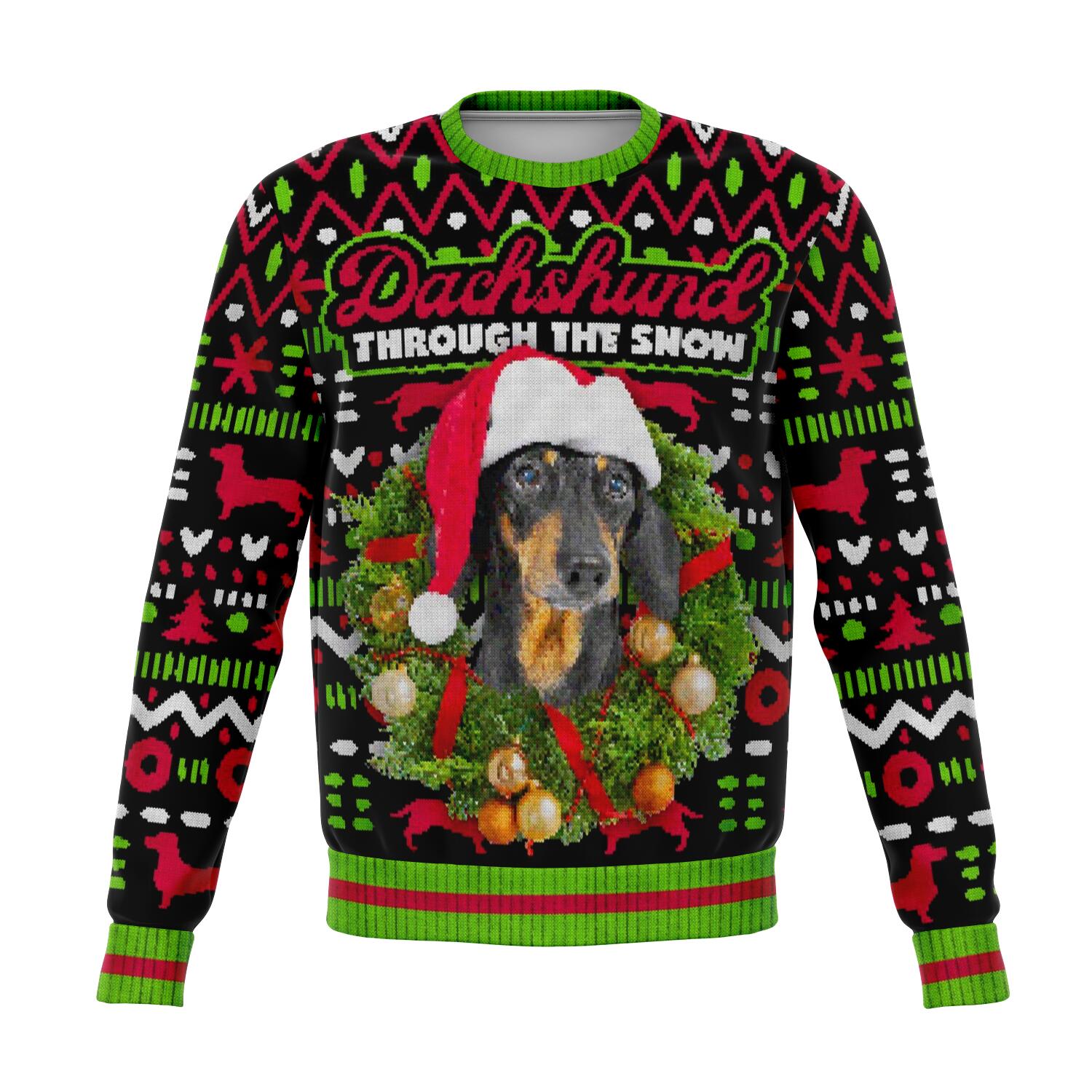 Dachshund Through The Snow Christmas Crewneck Sweatshirt