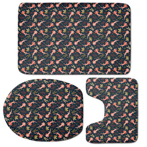 Baby Axolotl Pattern Print 3 Piece Bath Mat Set