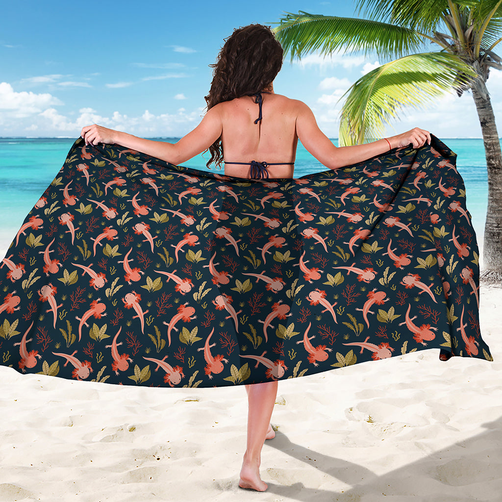 Baby Axolotl Pattern Print Beach Sarong Wrap