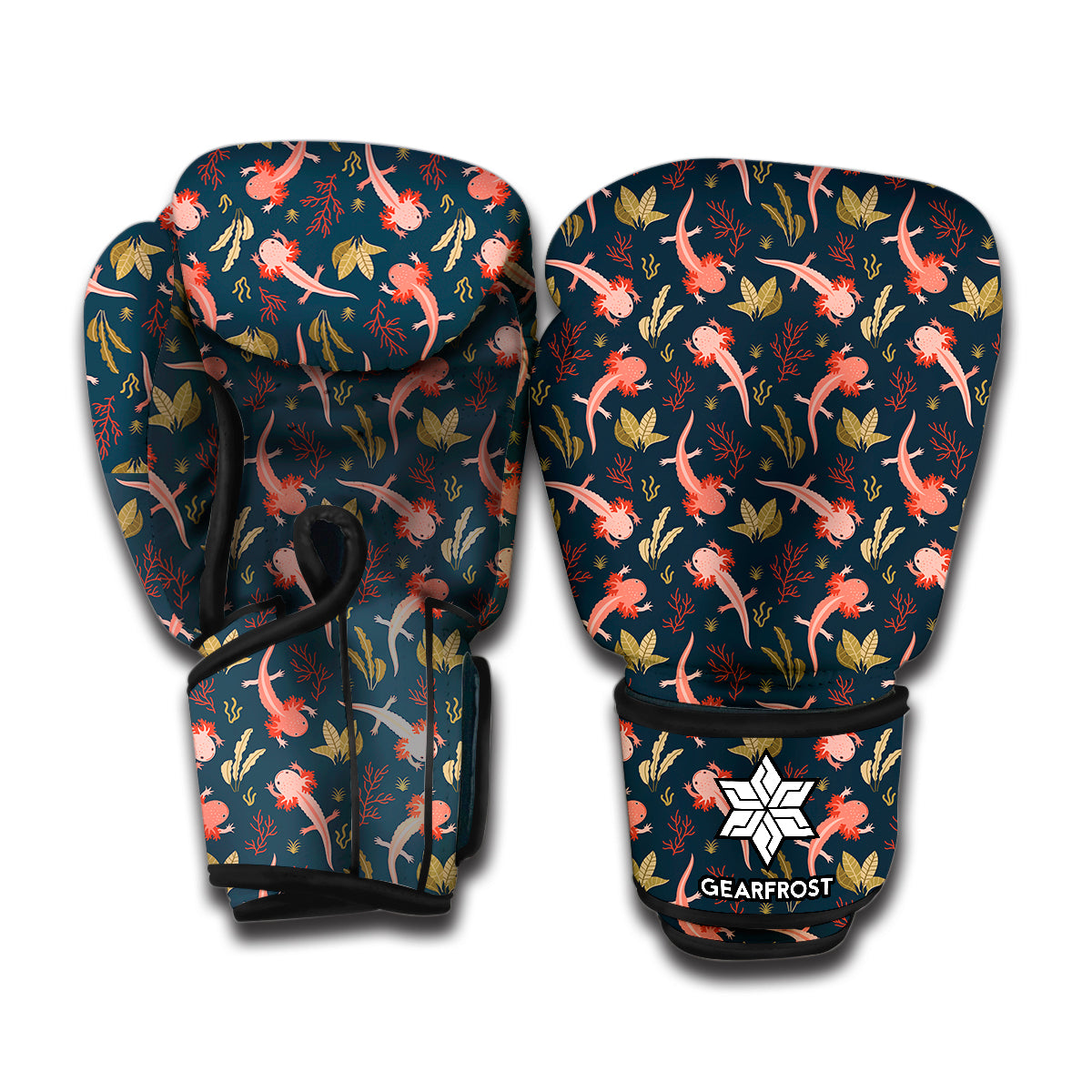 Baby Axolotl Pattern Print Boxing Gloves