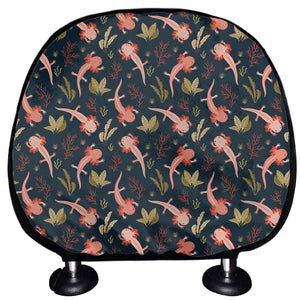 Baby Axolotl Pattern Print Car Headrest Covers