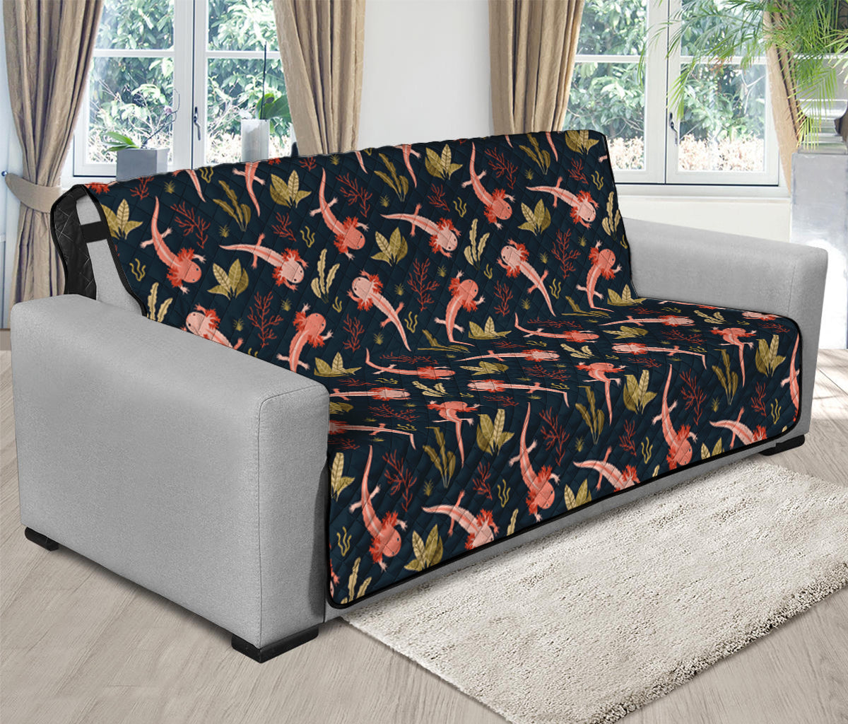 Baby Axolotl Pattern Print Futon Protector