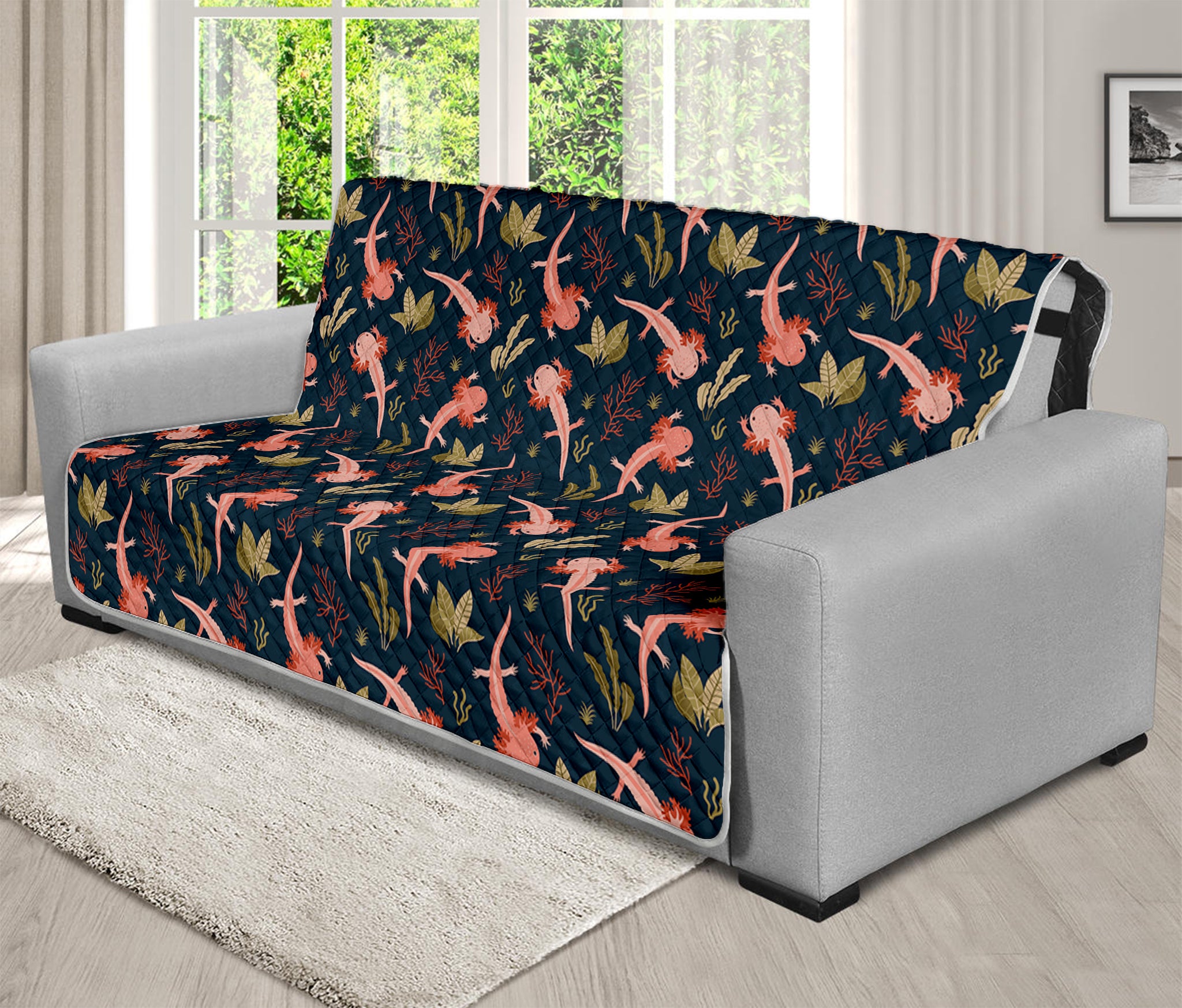 Baby Axolotl Pattern Print Futon Protector