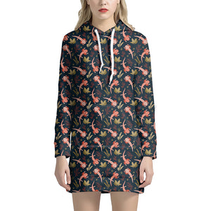 Baby Axolotl Pattern Print Hoodie Dress