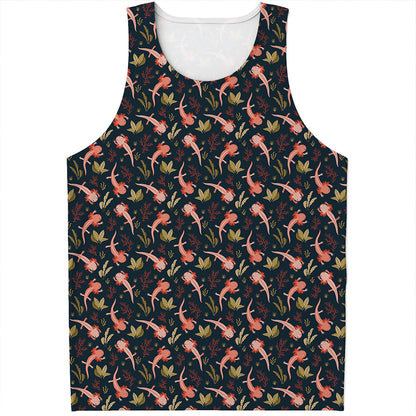Baby Axolotl Pattern Print Men's Tank Top