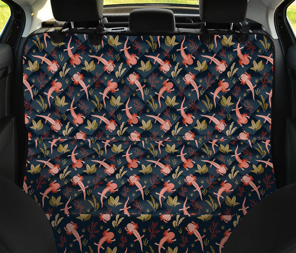 Baby Axolotl Pattern Print Pet Car Back Seat Cover