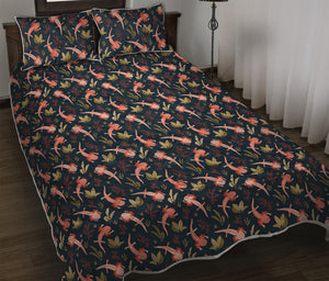 Baby Axolotl Pattern Print Quilt Bed Set