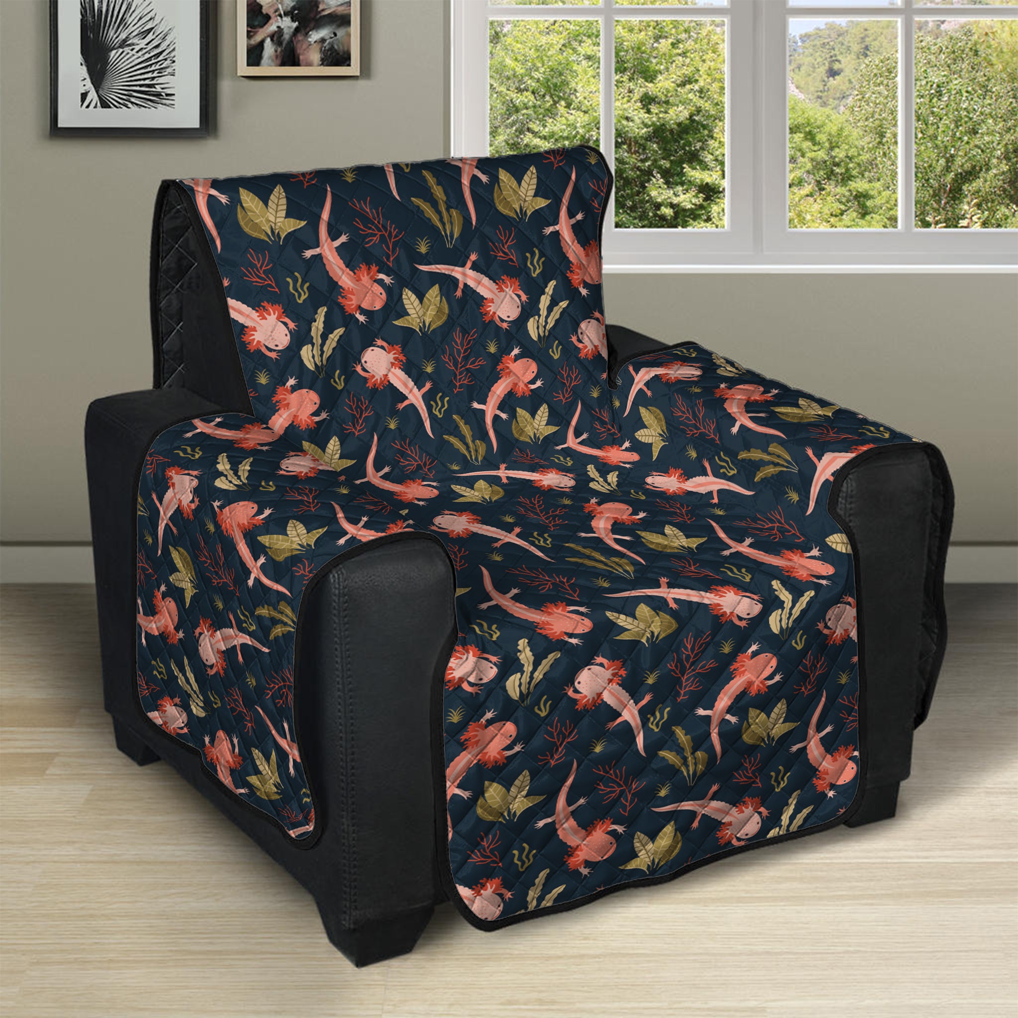 Baby Axolotl Pattern Print Recliner Protector