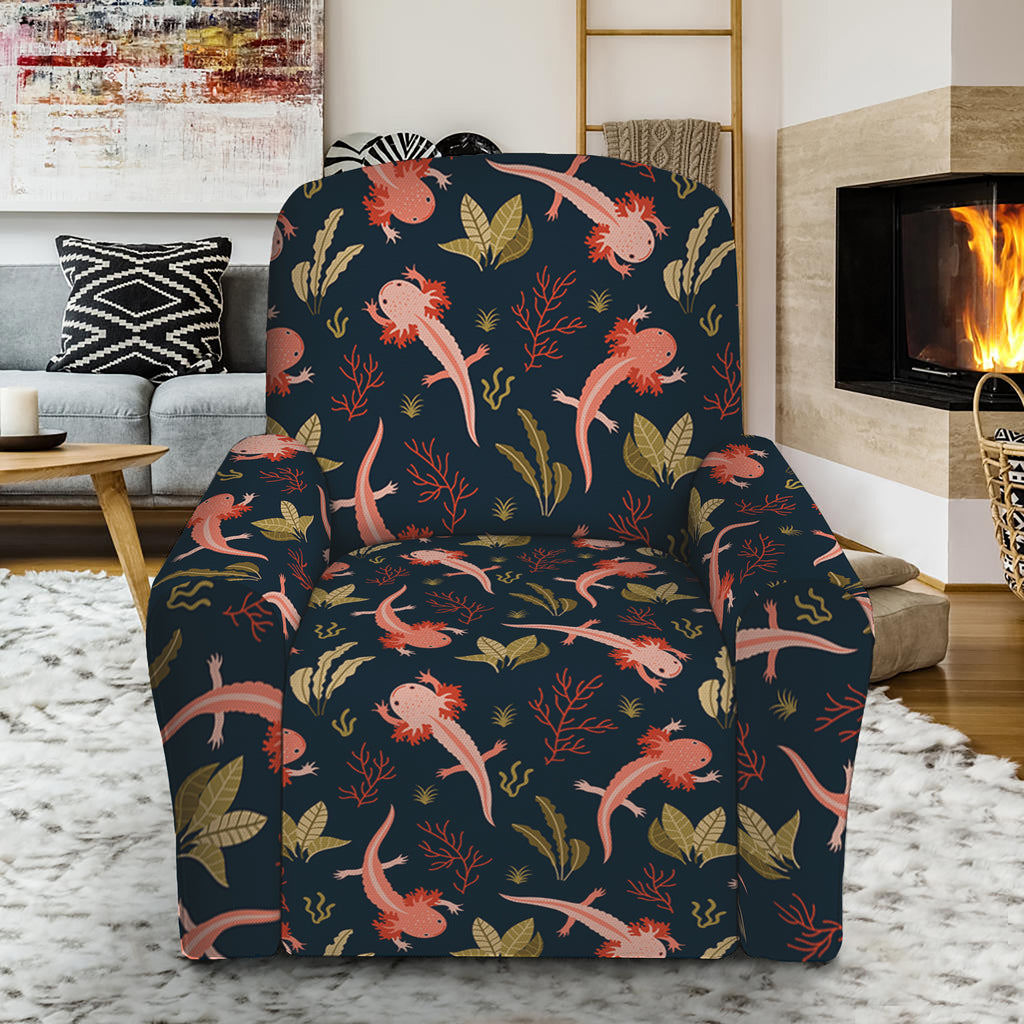 Baby Axolotl Pattern Print Recliner Slipcover