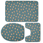 Baby Fox Pattern Print 3 Piece Bath Mat Set