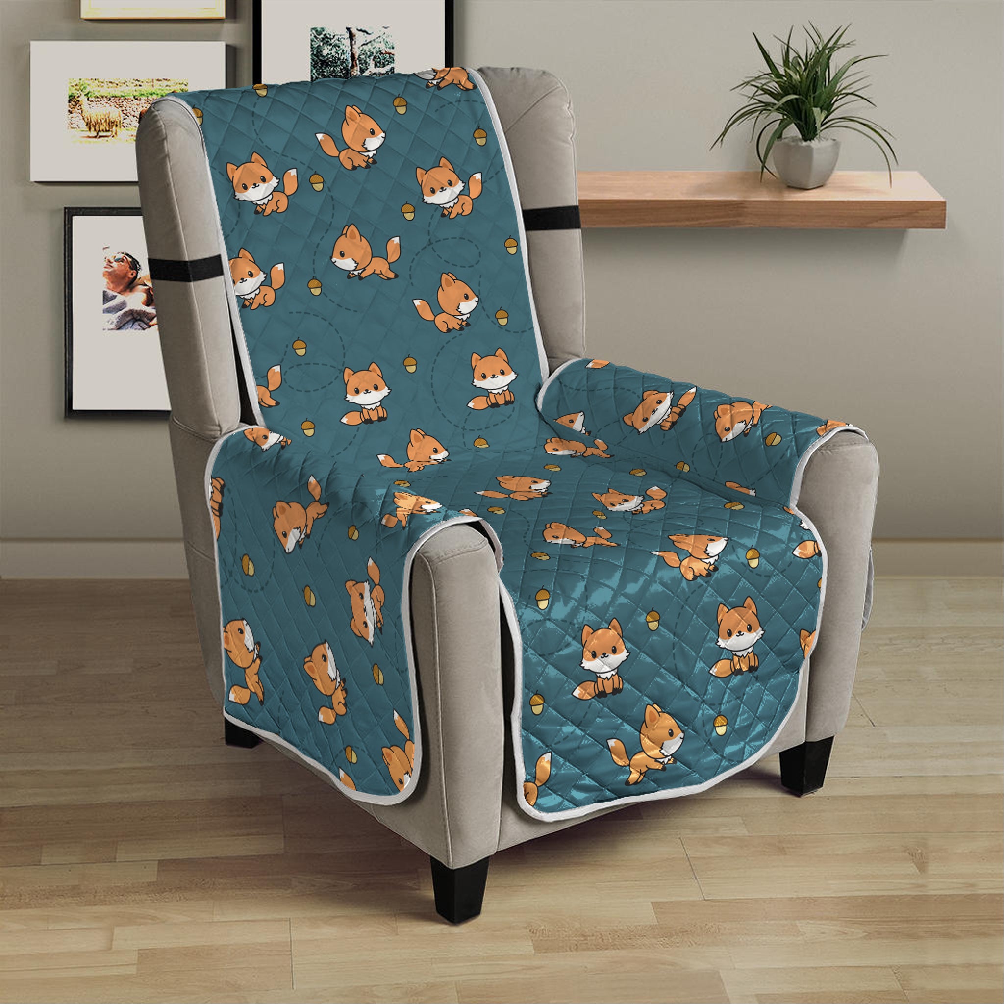 Baby Fox Pattern Print Armchair Protector