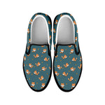 Baby Fox Pattern Print Black Slip On Shoes