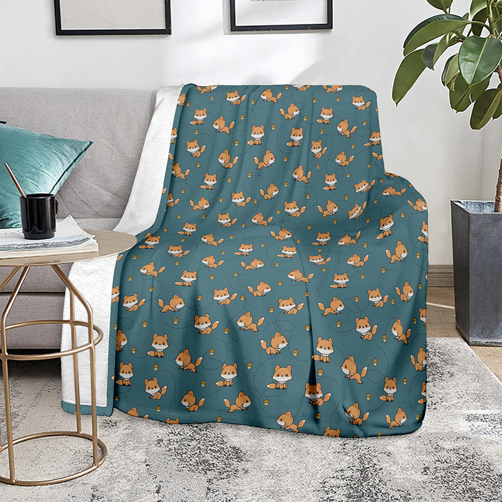 Baby Fox Pattern Print Blanket