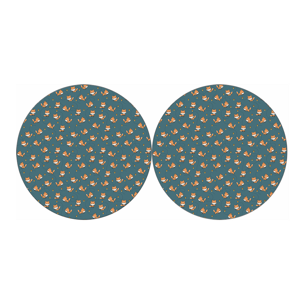 Baby Fox Pattern Print Car Coasters