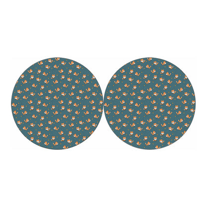 Baby Fox Pattern Print Car Coasters