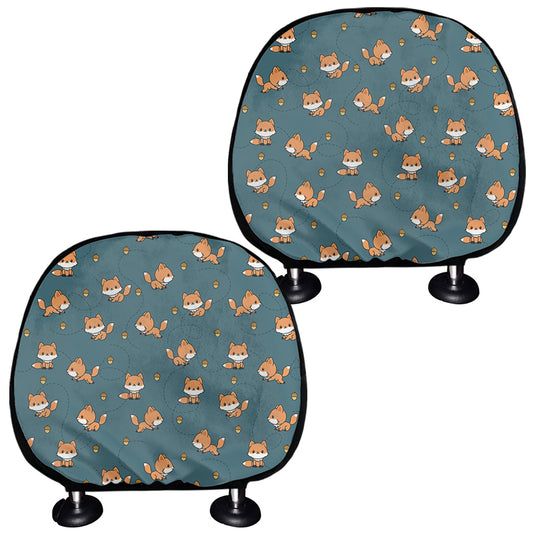 Baby Fox Pattern Print Car Headrest Covers