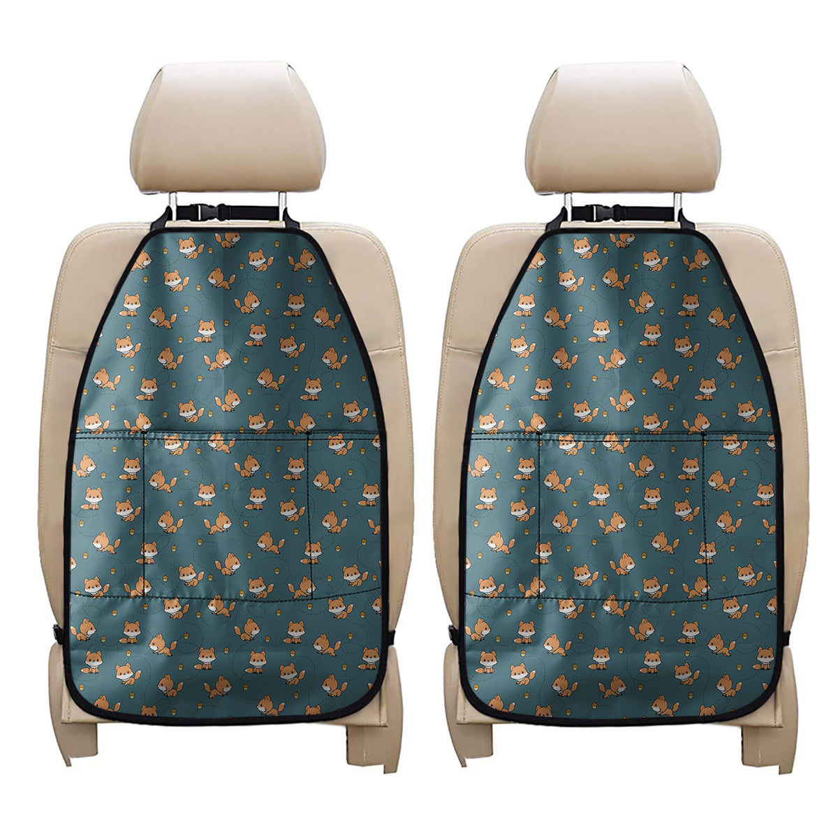 Baby Fox Pattern Print Car Seat Organizers