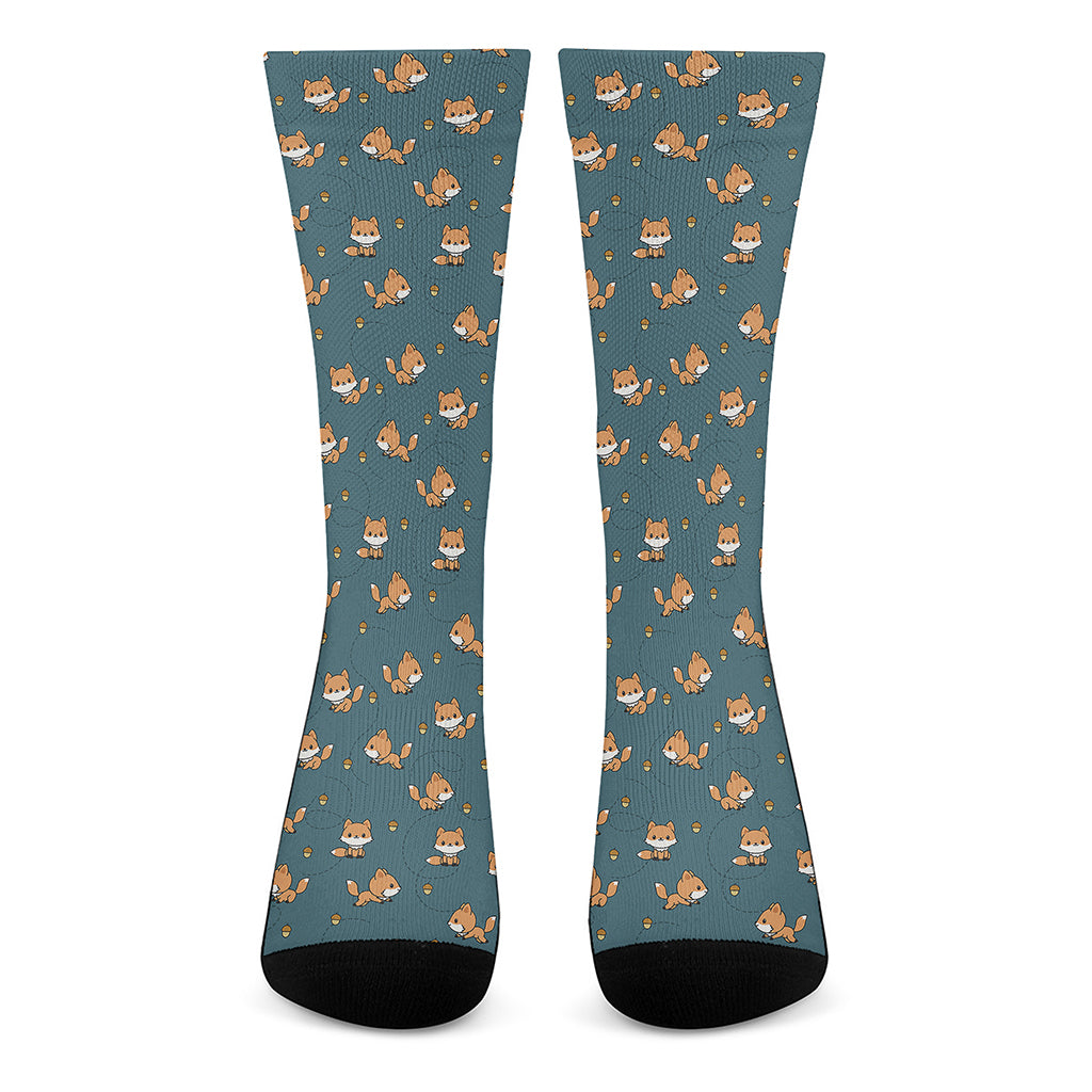 Baby Fox Pattern Print Crew Socks