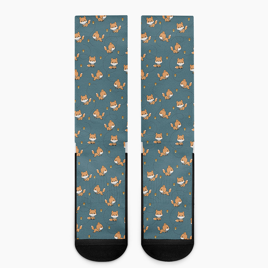 Baby Fox Pattern Print Crew Socks