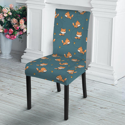 Baby Fox Pattern Print Dining Chair Slipcover