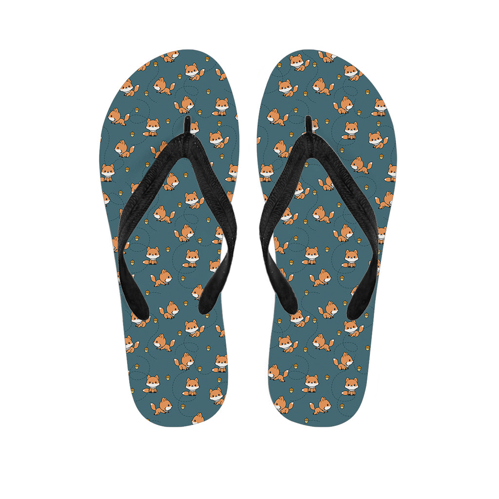 Baby Fox Pattern Print Flip Flops