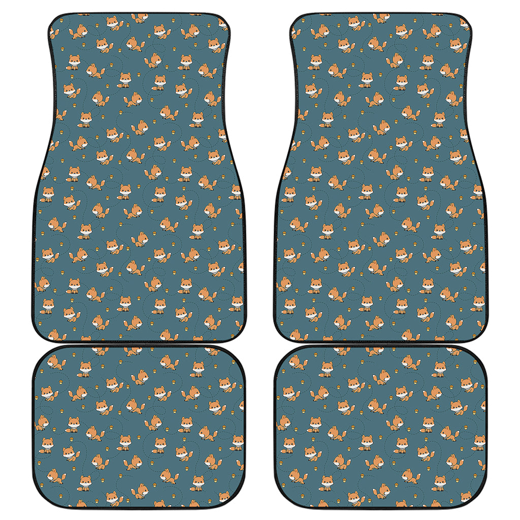 Baby Fox Pattern Print Front and Back Car Floor Mats
