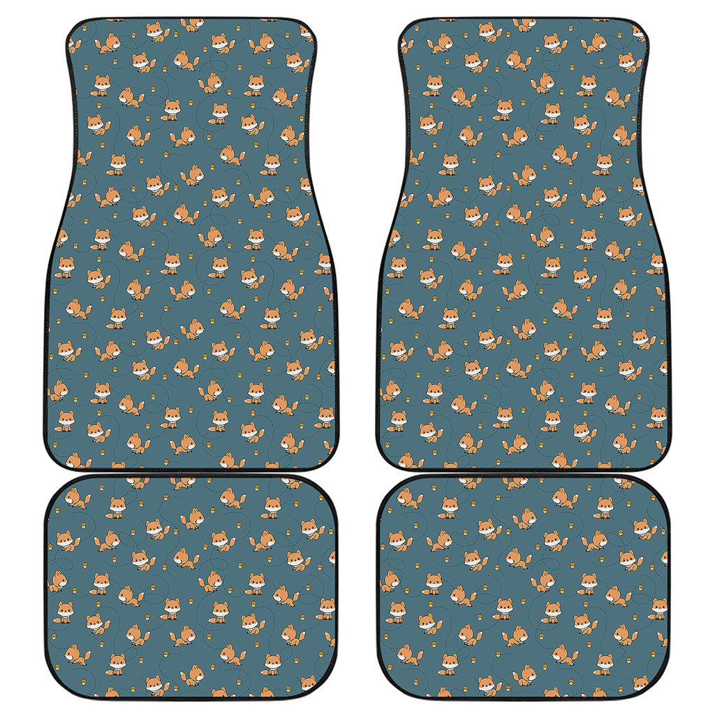 Baby Fox Pattern Print Front and Back Car Floor Mats