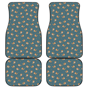 Baby Fox Pattern Print Front and Back Car Floor Mats